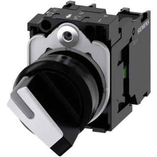 Siemens Selector Switch SPDT 2 Positions 22mm Cutout IP20 Latching SIRIUS ACT 3SU11 Series 3SU1100-2BF60-1MA0