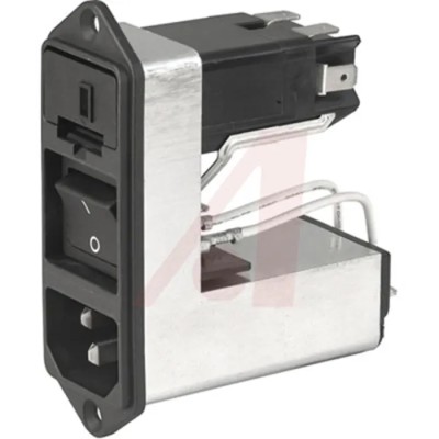 Schurter High Performance 10A 125V AC 250V AC Screw Mount IEC C14 Connector Male 2 Pole with 2 Fuse Quick CD64.1101.151