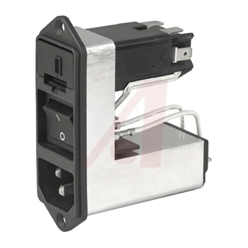 Schurter High Performance 10A 125V AC 250V AC Screw Mount IEC C14 Connector Male 2 Pole with 2 Fuse Quick CD64.1101.151