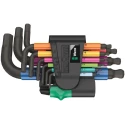 Wera 9 Piece L Metric Hex Key Set Stainless Steel Black Laser Finish Hex Size 1.5 to 10 mm 05133164001