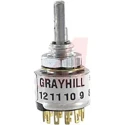 Grayhill 56 Series Single Deck DP12T Rotary Switch 200mA, Solder Lug Terminals, PCB Mount DP12T