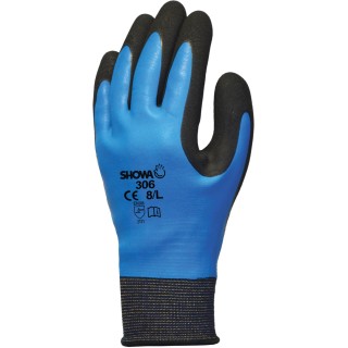 Showa Blue Nylon Polyester Work Gloves Size 8 Latex Coating SHO306