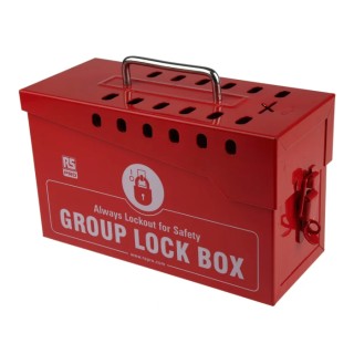 RS PRO 12 Padlock Lockout Station Red Polyvinyl Chloride Portable Safety Lock Box 110mm x 155mm 882-5942