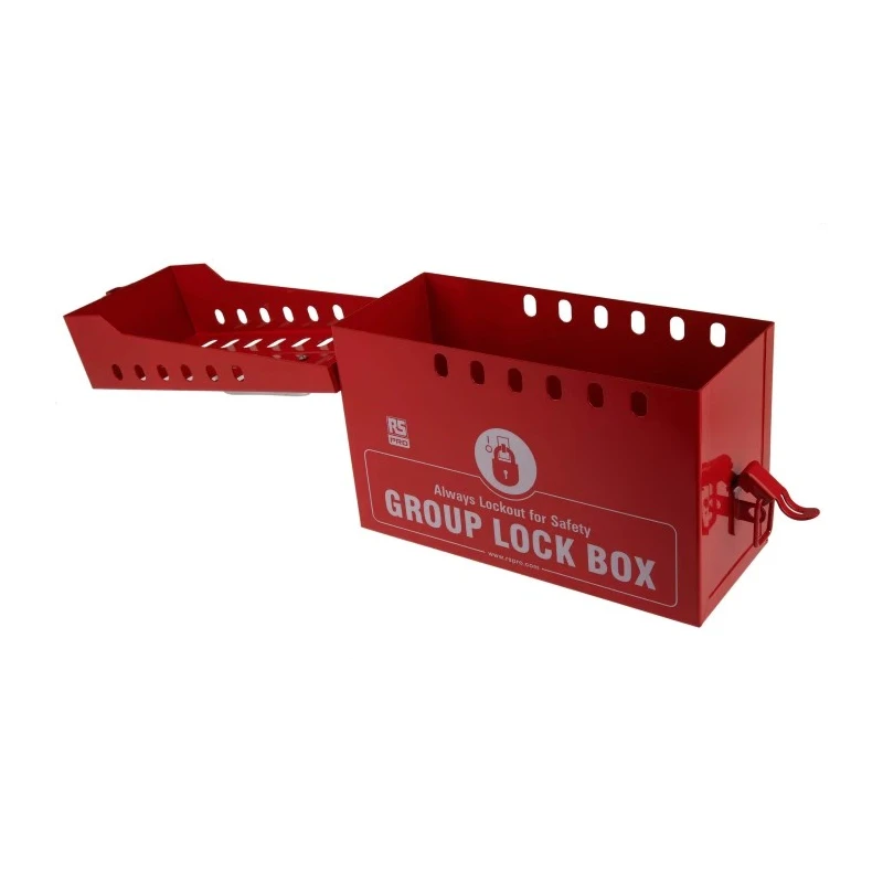 RS PRO 12 Padlock Lockout Station Red Polyvinyl Chloride Portable Safety Lock Box 110mm x 155mm 882-5942