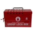 RS PRO 12 Padlock Lockout Station Red Polyvinyl Chloride Portable Safety Lock Box 110mm x 155mm 882-5942