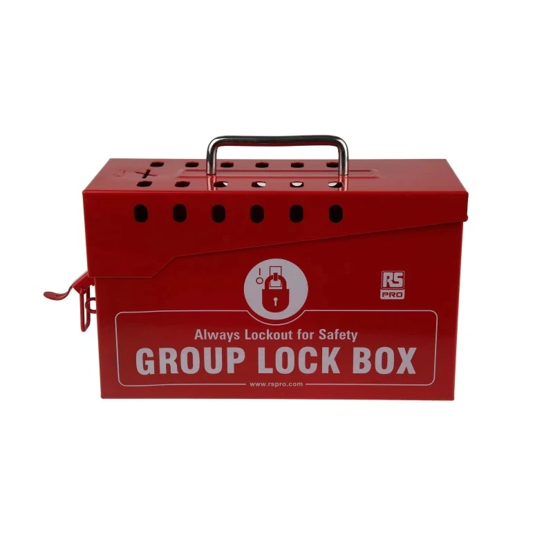RS PRO 12 Padlock Lockout Station Red Polyvinyl Chloride Portable Safety Lock Box 110mm x 155mm 882-5942