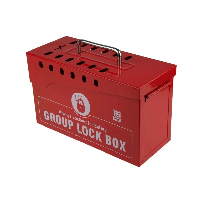 RS PRO 12 Padlock Lockout Station Red Polyvinyl Chloride Portable Safety Lock Box 110mm x 155mm 882-5942