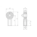 Igus Rod End M6 x 1 Female Igumid G, 6mm Bore, Dynamic Load 900N, Static Load 1800N, Overall Width 40mm KCLM-S-06-J-EK