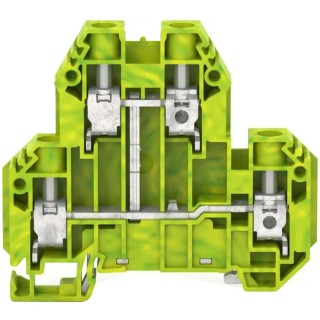 RS PRO Earth Terminal Block Green, Yellow, Protective Double-Level, 2-Level Screw Termination 872-4802