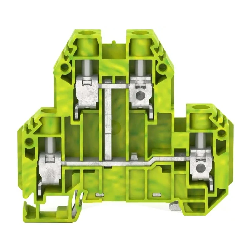 RS PRO Earth Terminal Block Green, Yellow, Protective Double-Level, 2-Level Screw Termination 872-4802