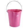 Vikan 12L Polypropylene Bucket with Stainless Steel Handle, Pink, 325x330x330mm 56861