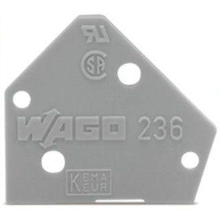 WAGO Blue Polyamide 66 End Plate for PCB Terminal Blocks & Pluggable Connectors 236-400