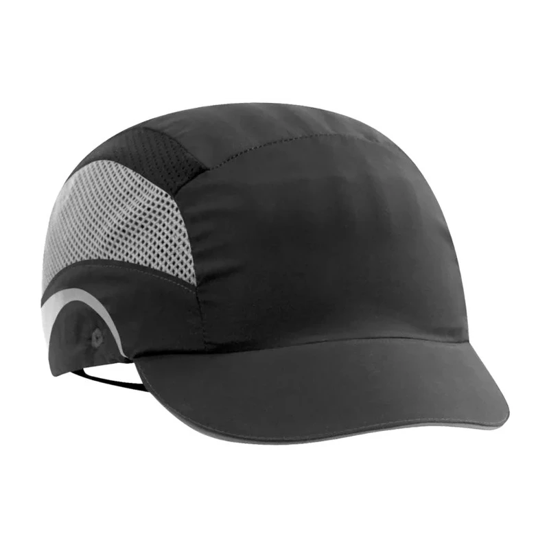 JSP Black High Density Polyethylene Short Peak Ventilated Bump Cap Adjustable Slip Ratchet AAF000-001-100