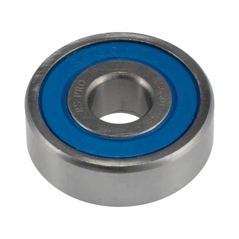 RS PRO Stainless Steel Single Row Deep Groove Ball Bearing 12 mm ID, 37 mm OD, 12 mm Width, Sealed SS6301-2RS