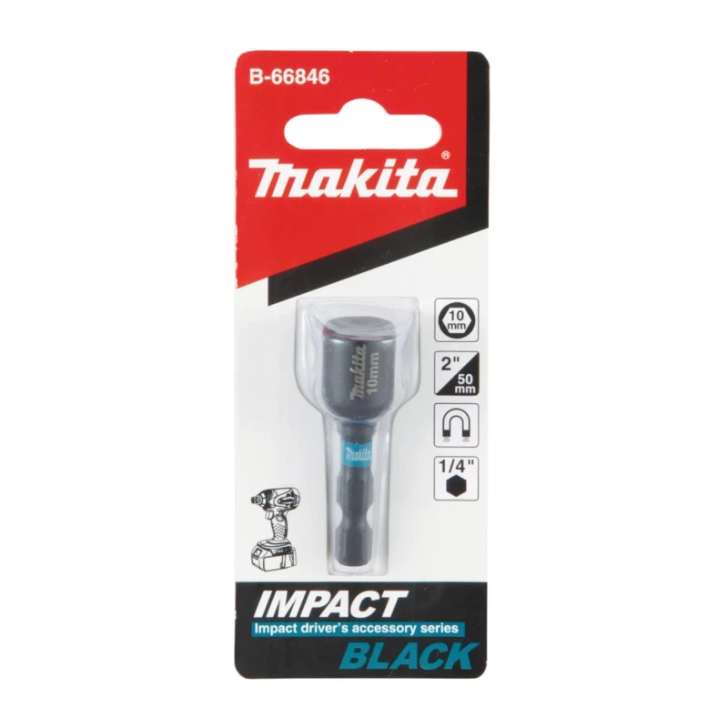 Makita High-Performance Alloy Steel Hex Screwdriver Bit 1/4 in Drive, 1/4 in Tip, 50mm Overall B-66846