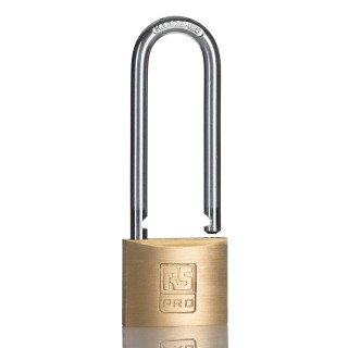RS PRO Brass Anti-pick Padlock with Stainless Steel 6 mm Shackle, Keyed Alike, 40mm Body 195-8247