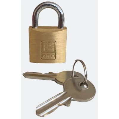 RS PRO Brass Body Stainless Steel Shackle Padlock 5 mm Shackle Diameter 14 mm Length 30 mm Width Keyed Alike 195-8240