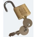 RS PRO Brass Body Stainless Steel Shackle Padlock 5 mm Shackle Diameter 14 mm Length 30 mm Width Keyed Alike 195-8240