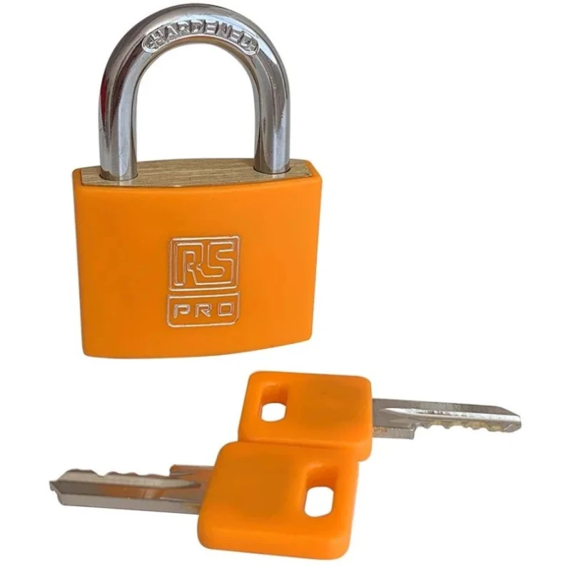 RS PRO Brass Key Padlock Keyed Alike 6 mm Shackle Diameter 40 mm Body Width 195-8254