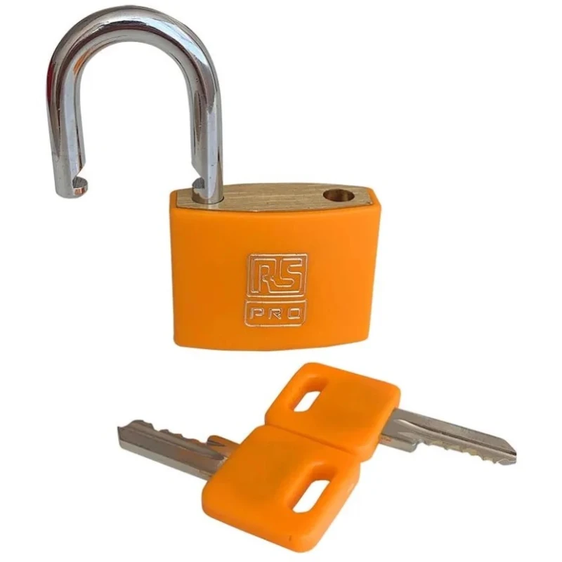 RS PRO Brass Key Padlock Keyed Alike 6 mm Shackle Diameter 40 mm Body Width 195-8254