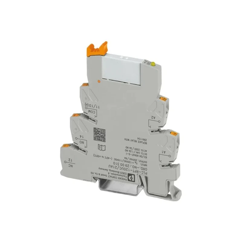 Phoenix Contact Electromechanical Interface Relay PLC-RPT-120UC/21AU Series DIN Rail Mount 120V AC Coil 1PDT 2900310