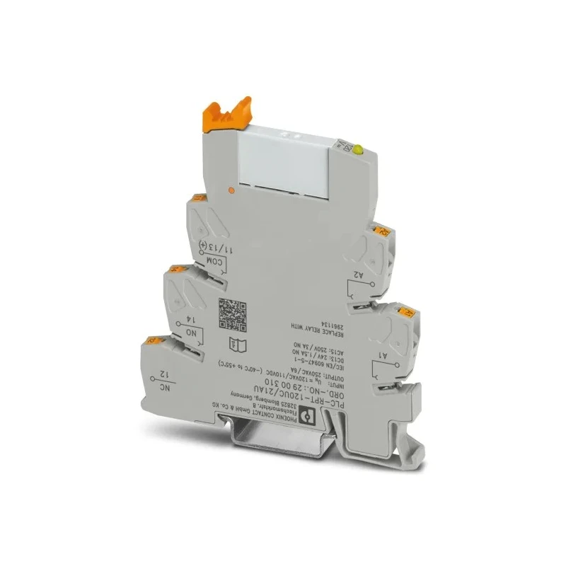 Phoenix Contact Electromechanical Interface Relay PLC-RPT-120UC/21AU Series DIN Rail Mount 120V AC Coil 1PDT 2900310