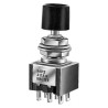 KNITTER-SWITCH MPS Series Panel Mount Momentary Push Button Switch DPDT Black LED IP40 IP67 125V AC MPS 203 R