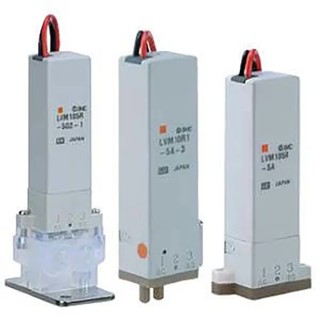 SMC Solenoid Valve 2, 3 Port, Normally Closed, 24V Supply, M5 Inlet, 1/8 in Outlet, Polyetheretherketone Body LVM11-5C-1-Q