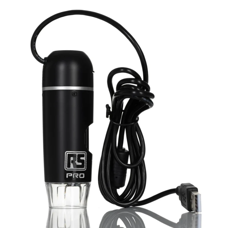 RS PRO USB Digital Microscope 20 X to 200 X Magnification Illuminated 5MP Camera 30fps Frame Rate 150 mm Working 196-4075