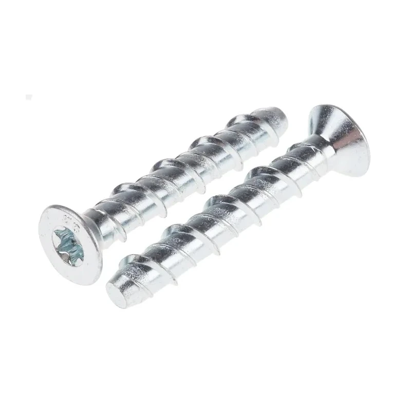 RS PRO Carbon Steel Anchor Bolt M8 x 60 mm Countersunk Head with Star Drive 908-6731