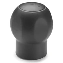 Elesa Black Two-Volume Handle Lever, Thread Size M10, Thread Length 20mm, Knob Diameter 50 mm, Brass Insert 245205-C1