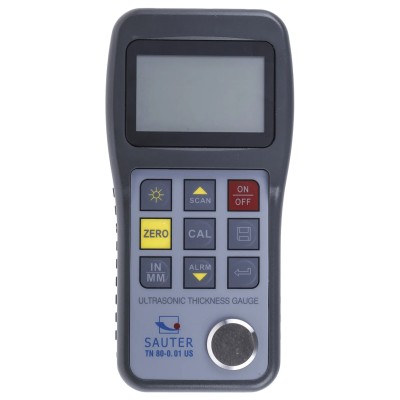 Sauter Ultrasonic Digital Thickness Meter 0.75 mm - 80 mm ±0.01% Accuracy, 0.01 mm Resolution, LCD Display TN 80-0.01US