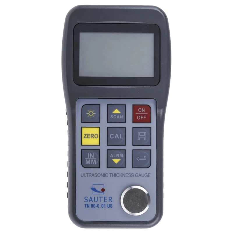 Sauter Ultrasonic Digital Thickness Meter 0.75 mm - 80 mm ±0.01% Accuracy, 0.01 mm Resolution, LCD Display TN 80-0.01US