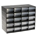 RS PRO Drawer Storage Unit 20 Polypropylene 210 mm x 270 mm x 130 mm Black 909-7000