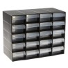 RS PRO Drawer Storage Unit 20 Polypropylene 210 mm x 270 mm x 130 mm Black 909-7000