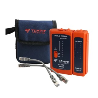 Tempo Network Tester with RJ11, RJ12, RJ45 Connectors, Battery Powered PA1574