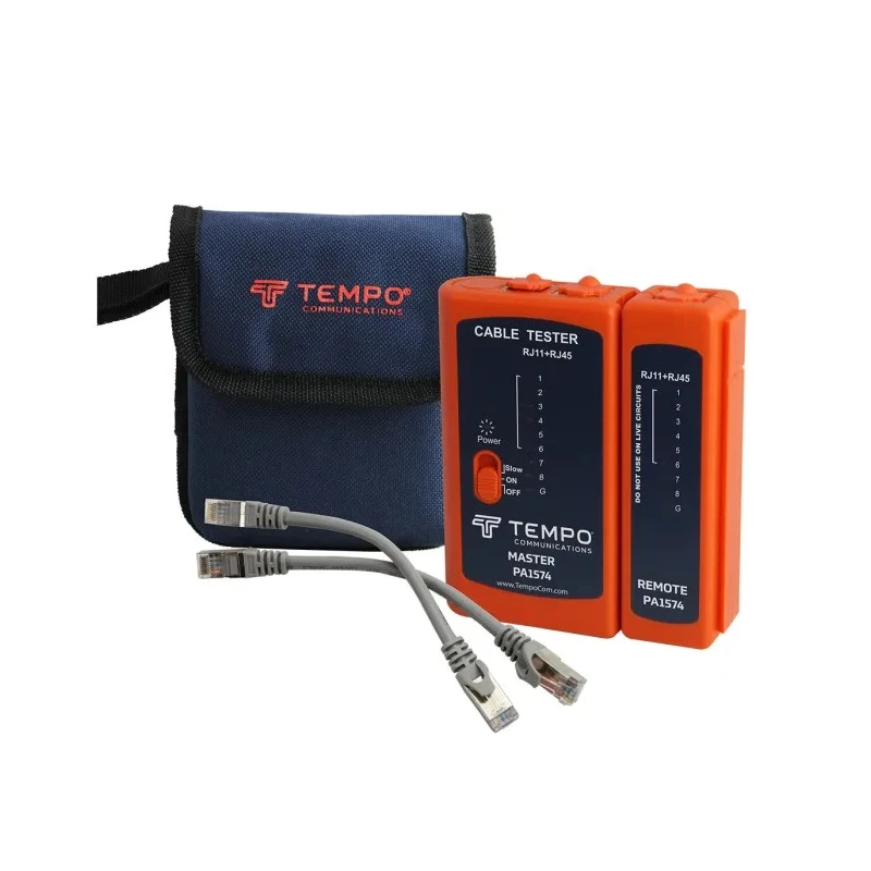Tempo Network Tester with RJ11, RJ12, RJ45 Connectors, Battery Powered PA1574