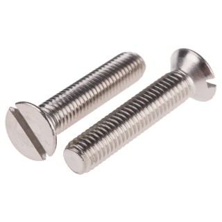 RS PRO Slot Drive Countersunk Stainless Steel Machine Screw M8 x 40mm A4 Grade DIN 963 914-1927