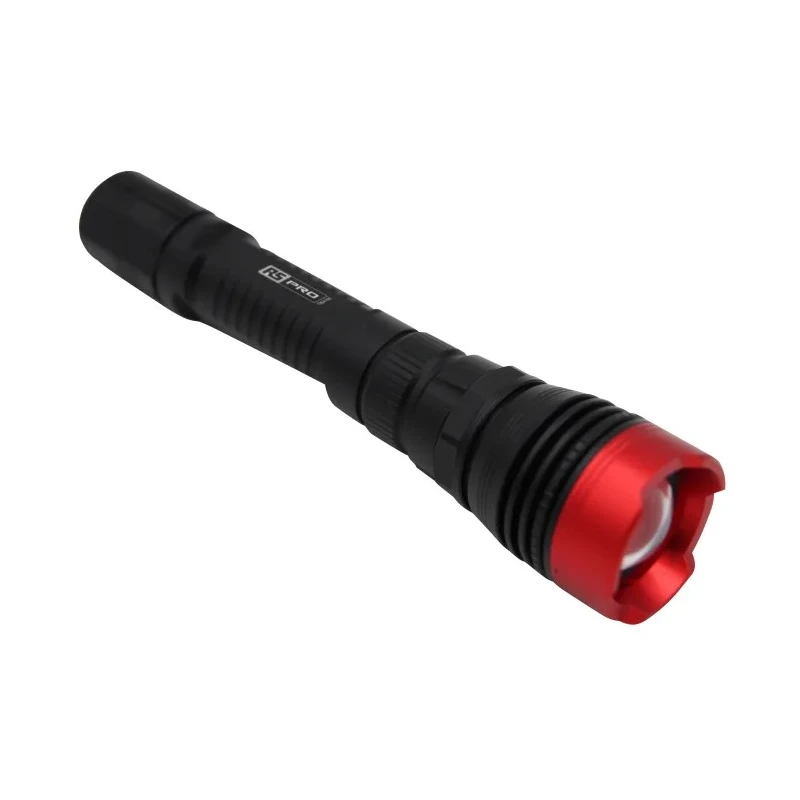 RS PRO Aluminium LED Torch Black, Red 250 lm, 150 mm Length, 2 x AA Batteries 196-4195