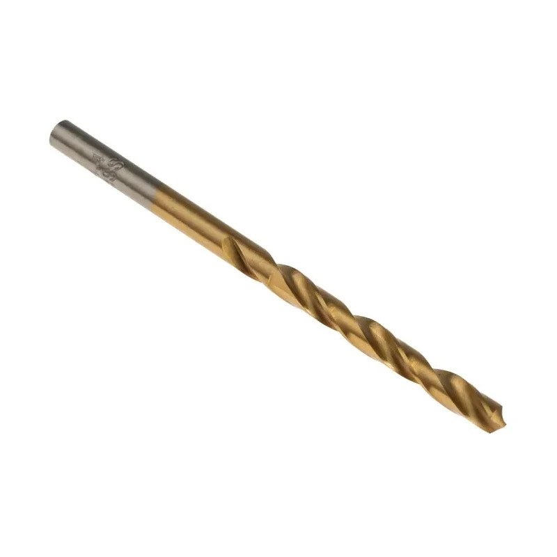 RS PRO High Speed Steel Jobber Drill Bit Set 4.4mm Tin Coated Cylindrical Shank 80mm Overall Length 10 Pieces 213-792