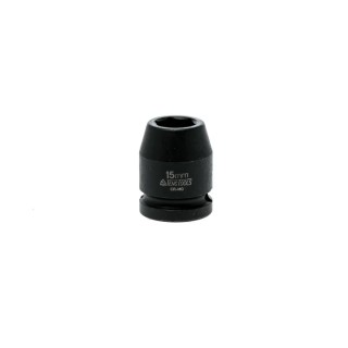 Teng Tools 15 mm 12.7 mm Drive 6 Point Impact Socket Chrome Molybdenum Steel Black Phosphate 920515N