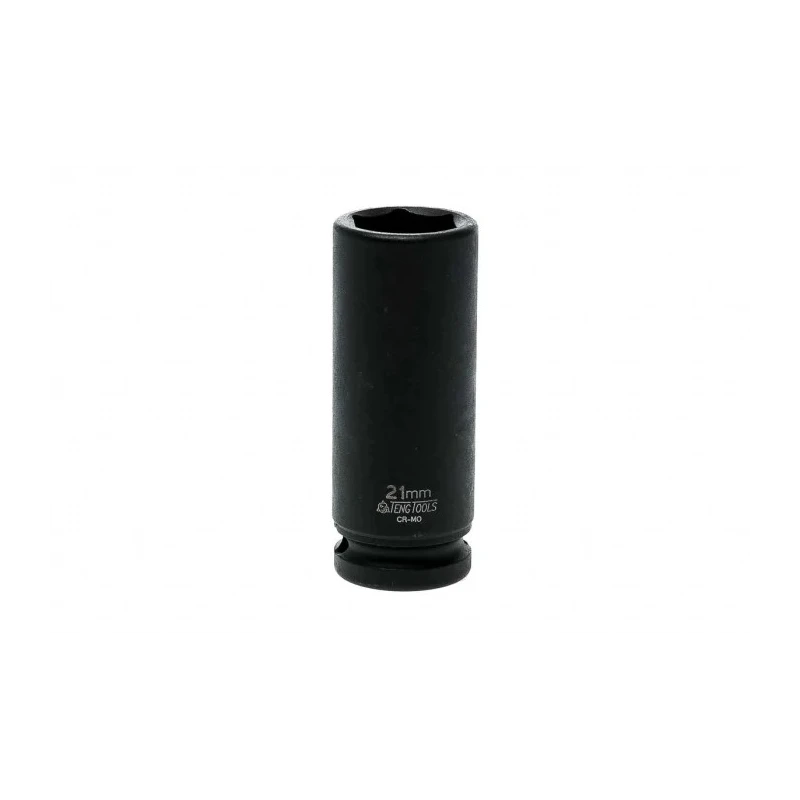 Teng Tools 21 mm 12.7 mm Drive 6 Point Chrome Molybdenum Steel Impact Socket, 31mm Length 920621N