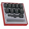 Teng Tools 10-Piece 3/4 in 6 Point Impact Socket Set, Chrome Molybdenum Steel, Blackened Finish TTD9416