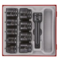 Teng Tools 10-Piece 3/4 in 6 Point Impact Socket Set, Chrome Molybdenum Steel, Blackened Finish TTD9416