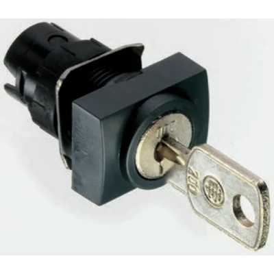 Schneider Electric Harmony XB6 2-position Latching Key Switch Head, Ronis Key Type, 16 mm Cutout ZB6DGB