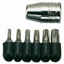 Teng Tools Slotted, Torx, Hex, Phillips Screwdriver Bit Set, 6 Pieces, Steel, 6.35 mm Drive Size 1486