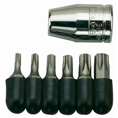 Teng Tools Slotted, Torx, Hex, Phillips Screwdriver Bit Set, 6 Pieces, Steel, 6.35 mm Drive Size 1486