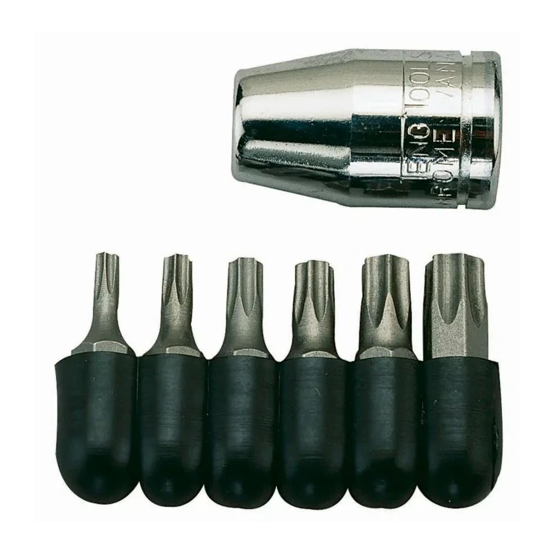 Teng Tools Slotted, Torx, Hex, Phillips Screwdriver Bit Set, 6 Pieces, Steel, 6.35 mm Drive Size 1486
