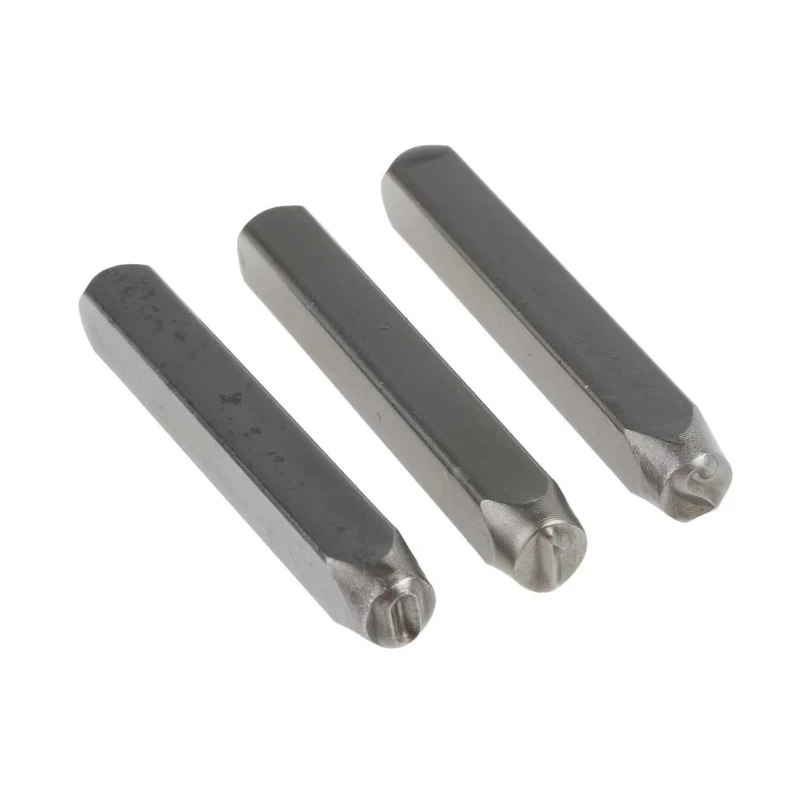 RS PRO Engraving Punch Set 6 mm Character Height, 9 Pieces, Punch Length 64 mm, Punch Width 8.8 mm, Model 251-788