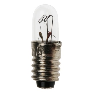 RS PRO Indicator Light Clear 14V 50mA 10000h E5 Base T1 1/2 3lm 5.7mm Diameter 17.5mm Length 104-597